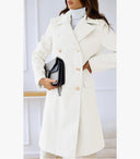 Women's Winter Jacket Double-Breasted Wool Blend Warm Long Trench Coat