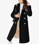 Women's Winter Jacket Double-Breasted Wool Blend Warm Long Trench Coat