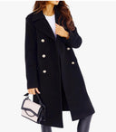Women's Winter Jacket Double-Breasted Wool Blend Warm Long Trench Coat